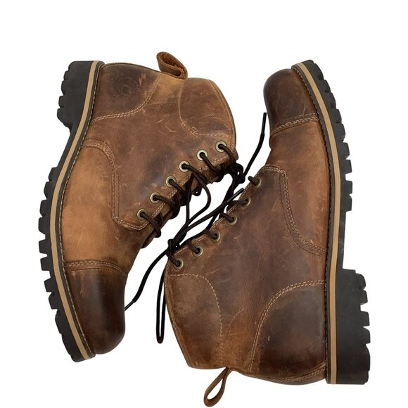 Timberland Earthkeepers Captoe Leather Boots Anti Fatigue Mens 8.5 Brown